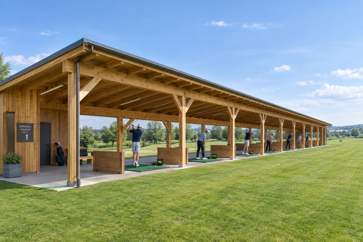 Practice de golf — structure bois