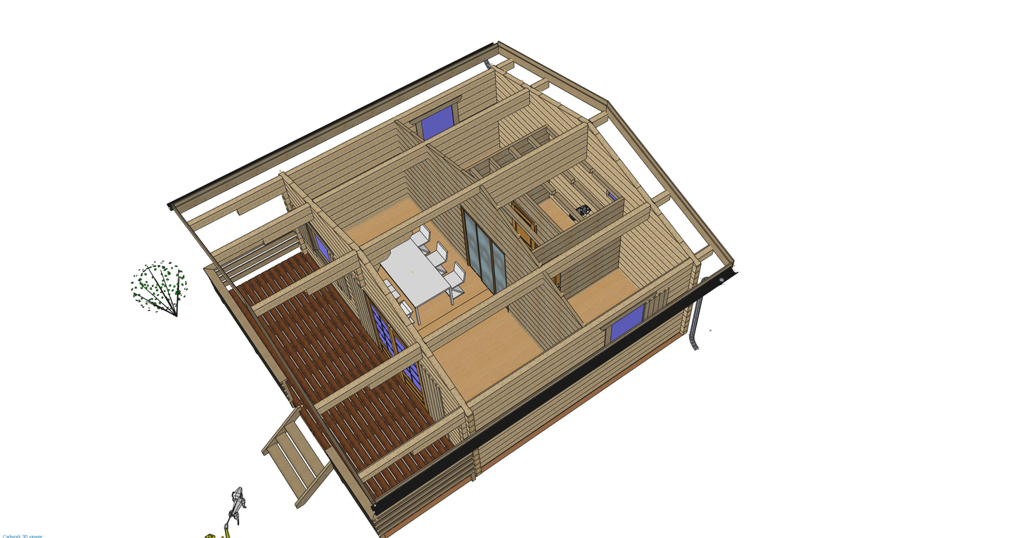 chalet bois 22'x16'  7x5m
