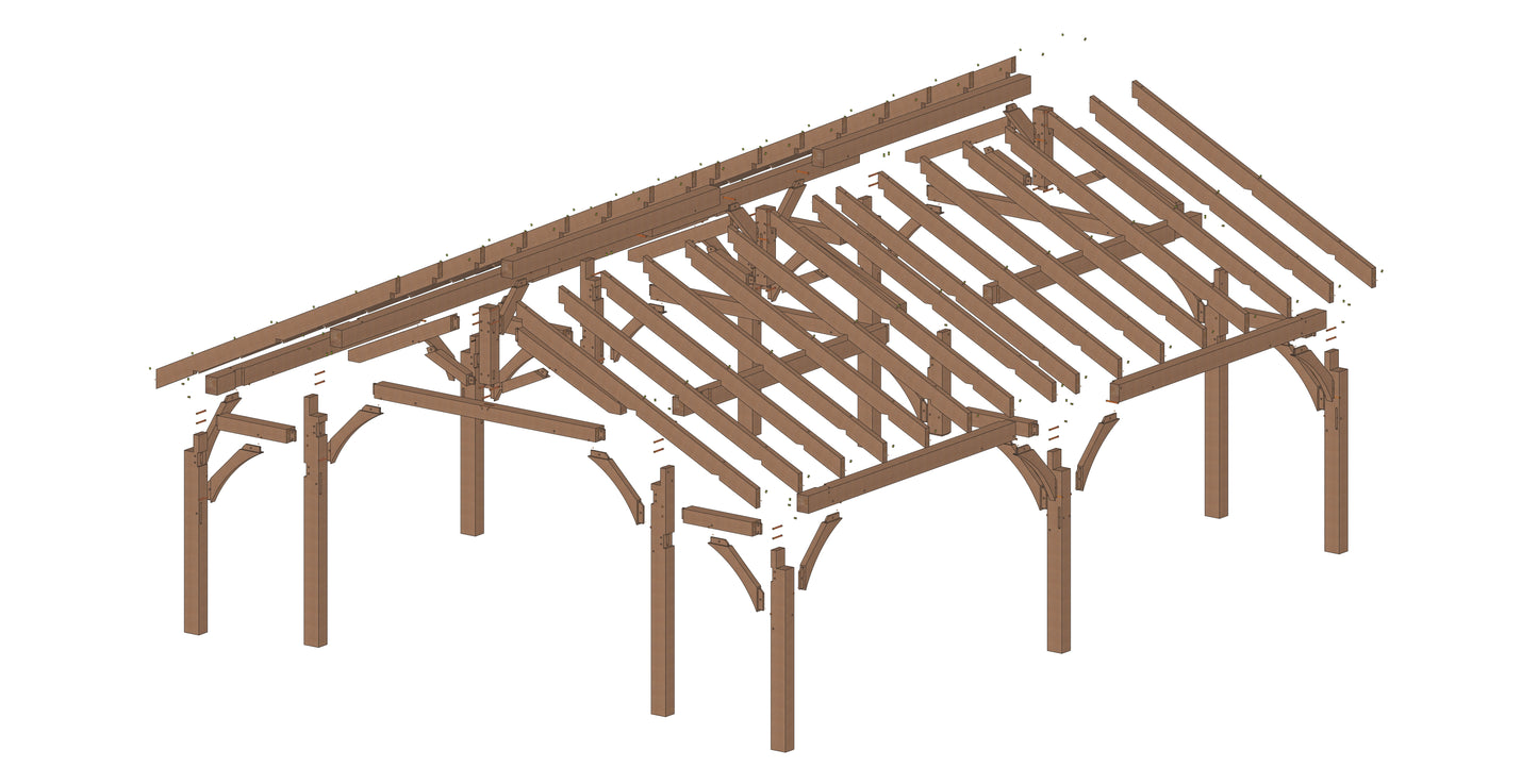 Plan pavillon double (14'x27' / ...)