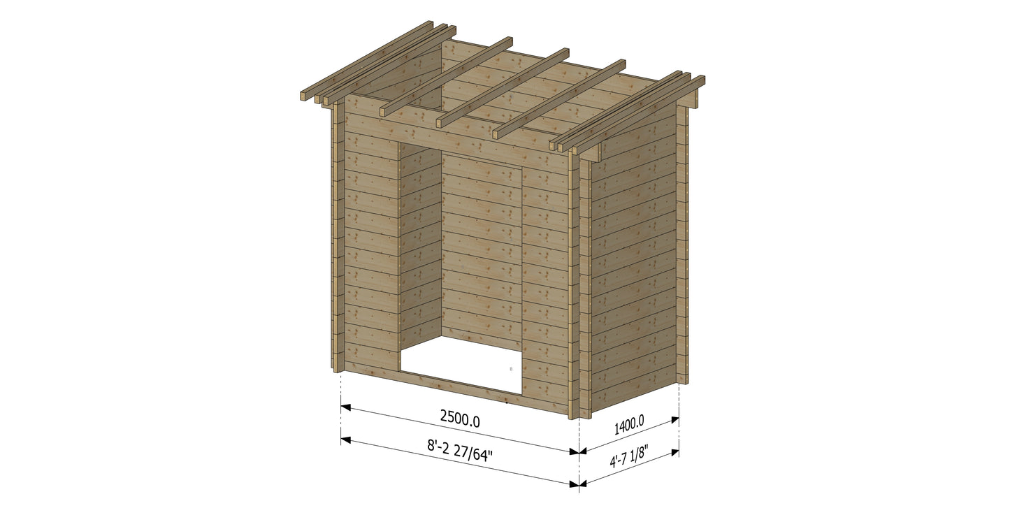 Plans abris jardin (8'x5' / ... m)