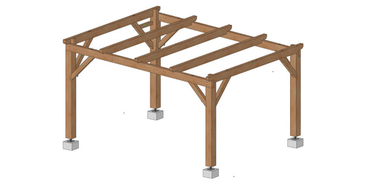 Plan carport avec support panneaux solaire (13'x16' / 4x5m)