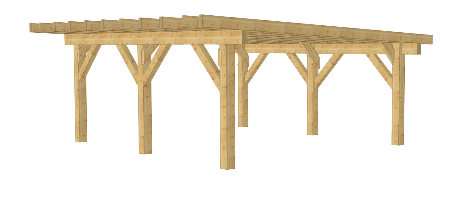 Plan carport toit plat (16'x15' / 5.2x4.8 m)
