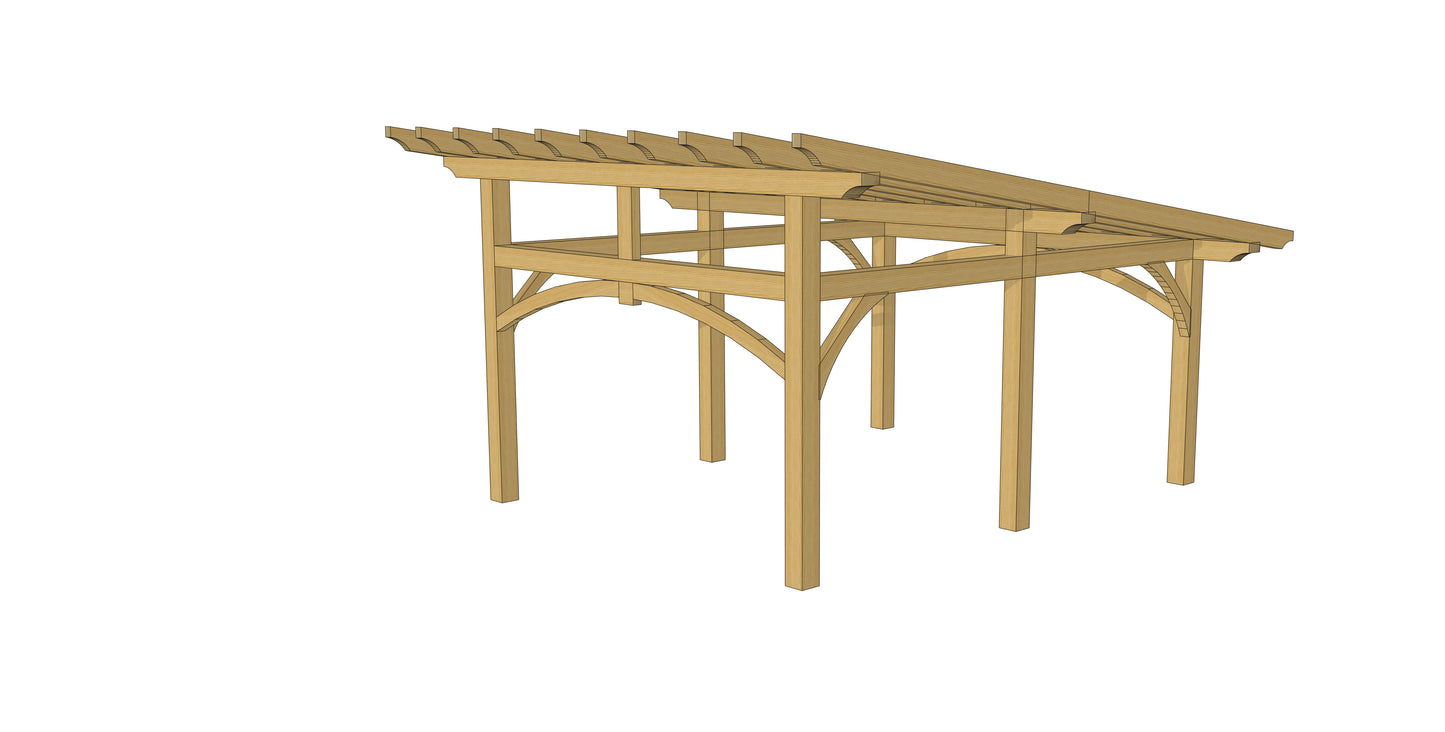 Plan carport 1 pente (14'x18' / 4.2x5.5 m)