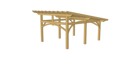 Plan carport 1 pente (14'x18' / 4.2x5.5 m)