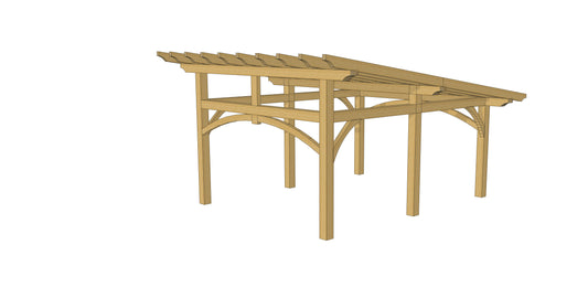 Plan carport 1 pente (14'x18' / 4.2x5.5 m)