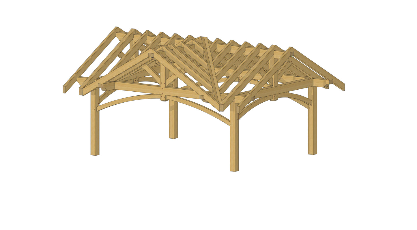 Plans pavillon à 3 pignions (14'x18' / 4.3x5.5 m)