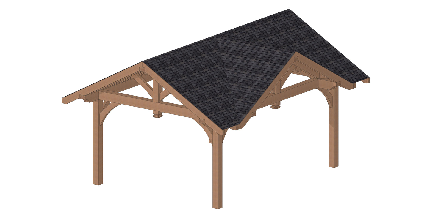 Plans pavillon à 3 pignions (14'x18' / 4.3x5.5 m)