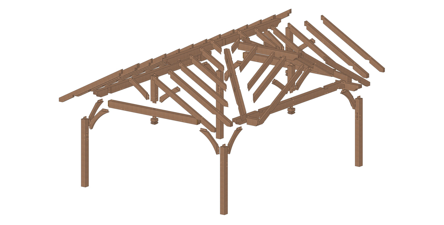 Plans pavillon à 3 pignions (14'x18' / 4.3x5.5 m)