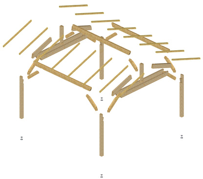Plan carport (9'10"x9'10" / 3x3 m)