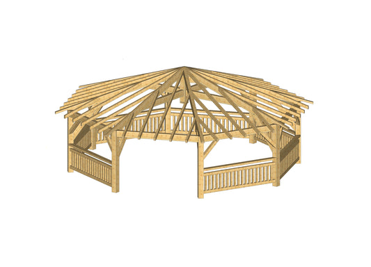 Plan gazebo 8 face (27' / 8.3 m)