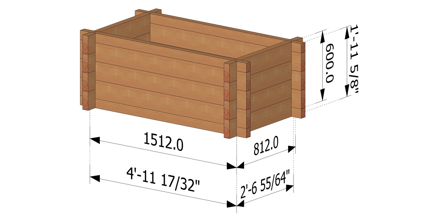 Plans jardinière (2'6"x4' / 1.5x0.8 m)