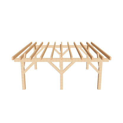 Plan carport toit plat (16'x15' / 5.2x4.8 m)